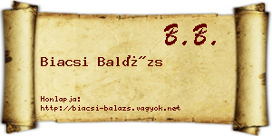 Biacsi Balázs névjegykártya